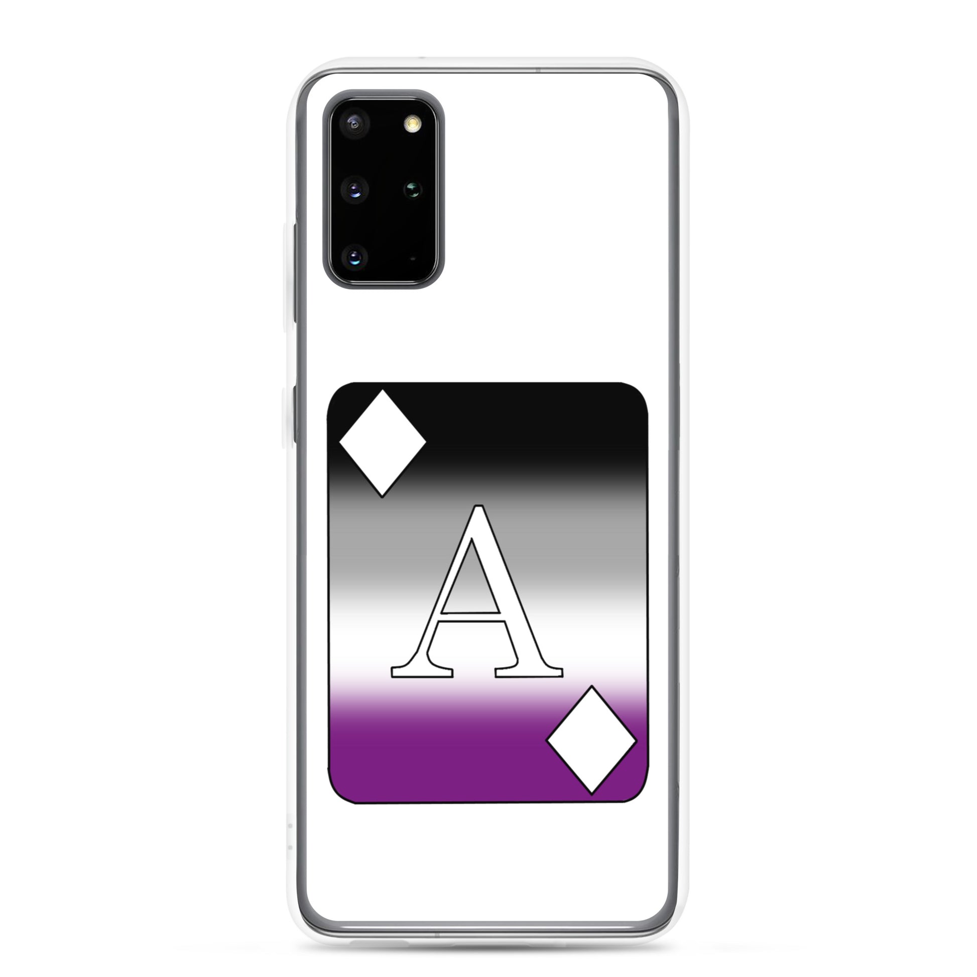 Asexual Ace Pride - Ace Card Samsung Galaxy Cell Phone Case Samsung Galaxy S20 Plus Asexual clear-case-for-samsung-samsung-galaxy-s20-plus-case-on-phone-6412752a0df4d