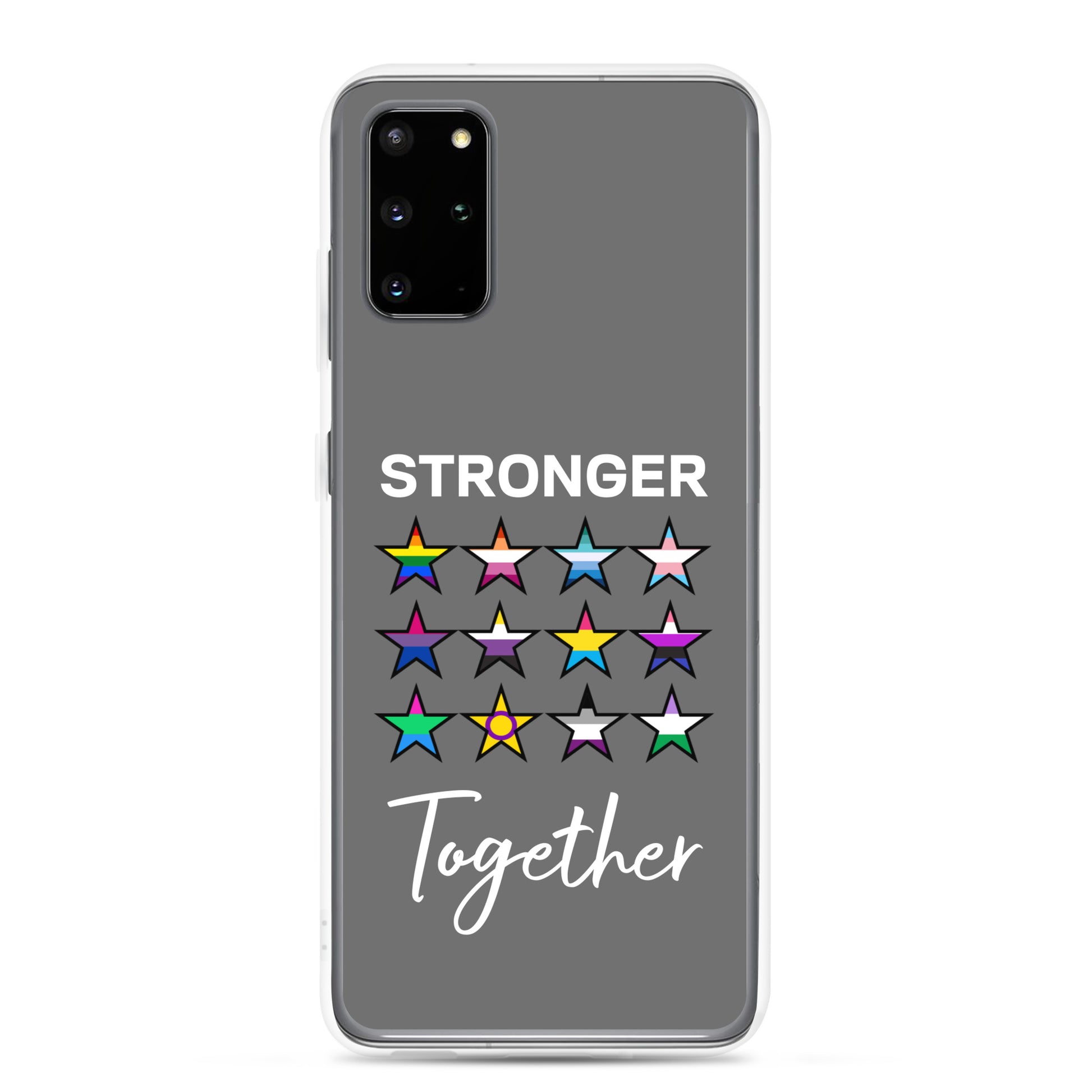 LGBTQ Pride Samsung Galaxy Cell Phone Case - Stronger Together Samsung Galaxy S20 Plus clear-case-for-samsung-samsung-galaxy-s20-plus-case-on-phone-64127ba9a4a5c