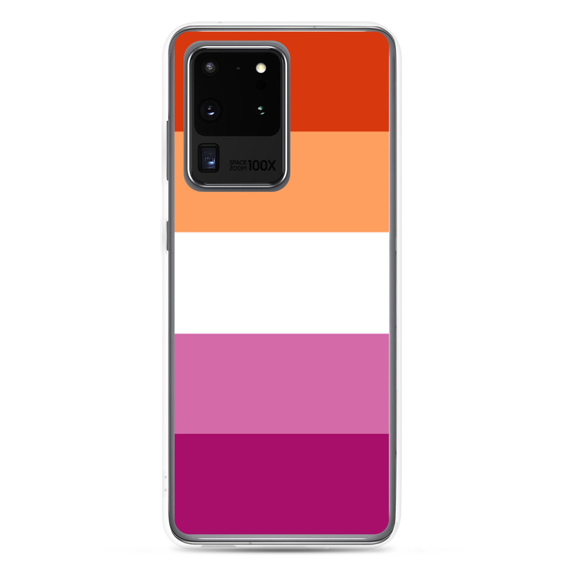 Lesbian Pride Flag Samsung Galaxy Cell Phone Case Samsung Galaxy S20 Ultra Lesbian clear-case-for-samsung-samsung-galaxy-s20-ultra-case-on-phone-640a9df9212af