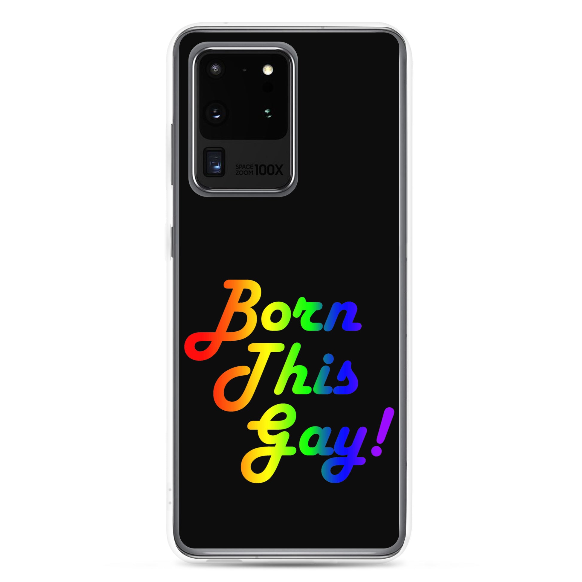 LGBTQ Pride Samsung Galaxy Cell Phone Case - Born This Gay Samsung Galaxy S20 Ultra clear-case-for-samsung-samsung-galaxy-s20-ultra-case-on-phone-64126fd3c55f2