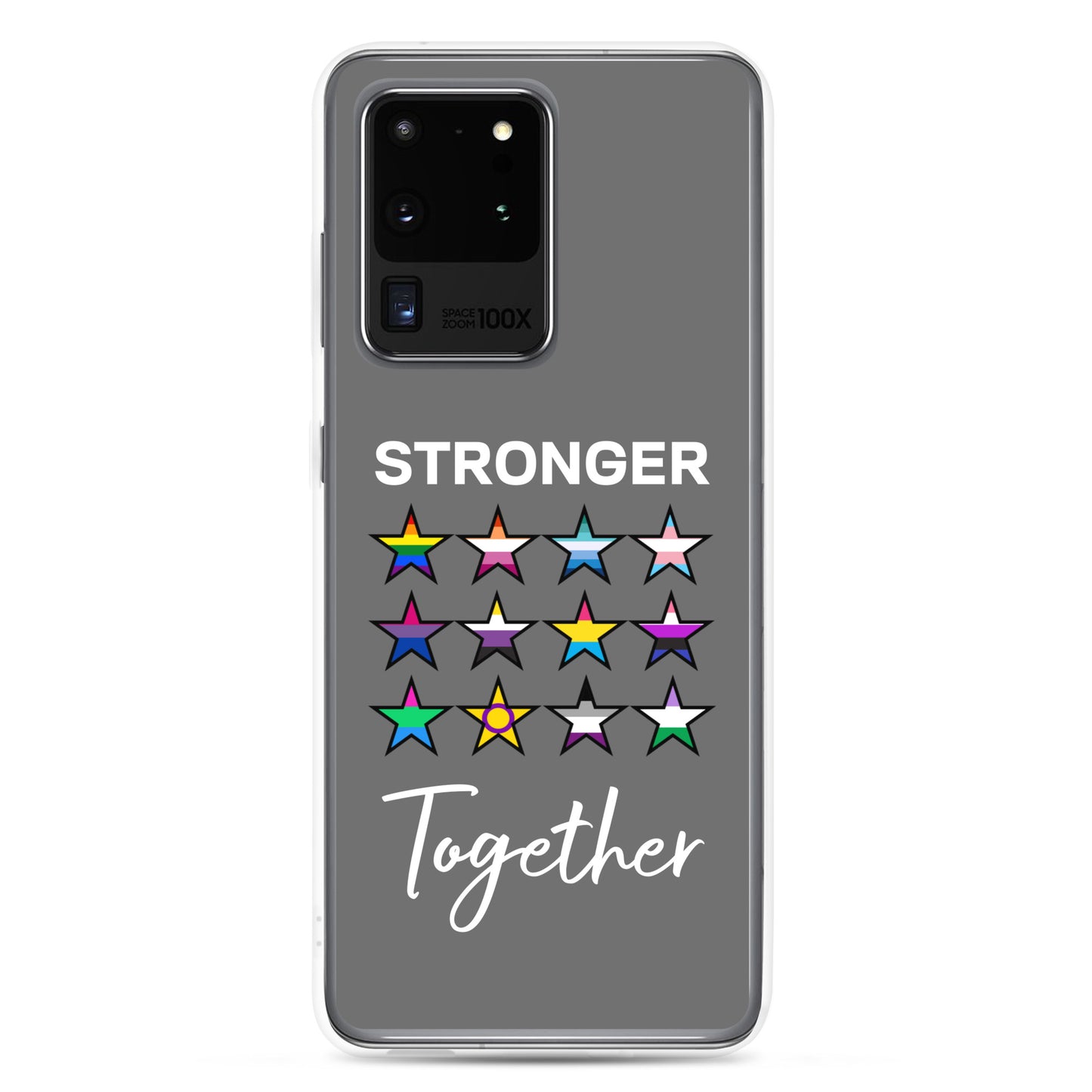 LGBTQ Pride Samsung Galaxy Cell Phone Case - Stronger Together Samsung Galaxy S20 Ultra clear-case-for-samsung-samsung-galaxy-s20-ultra-case-on-phone-64127ba9a4b02