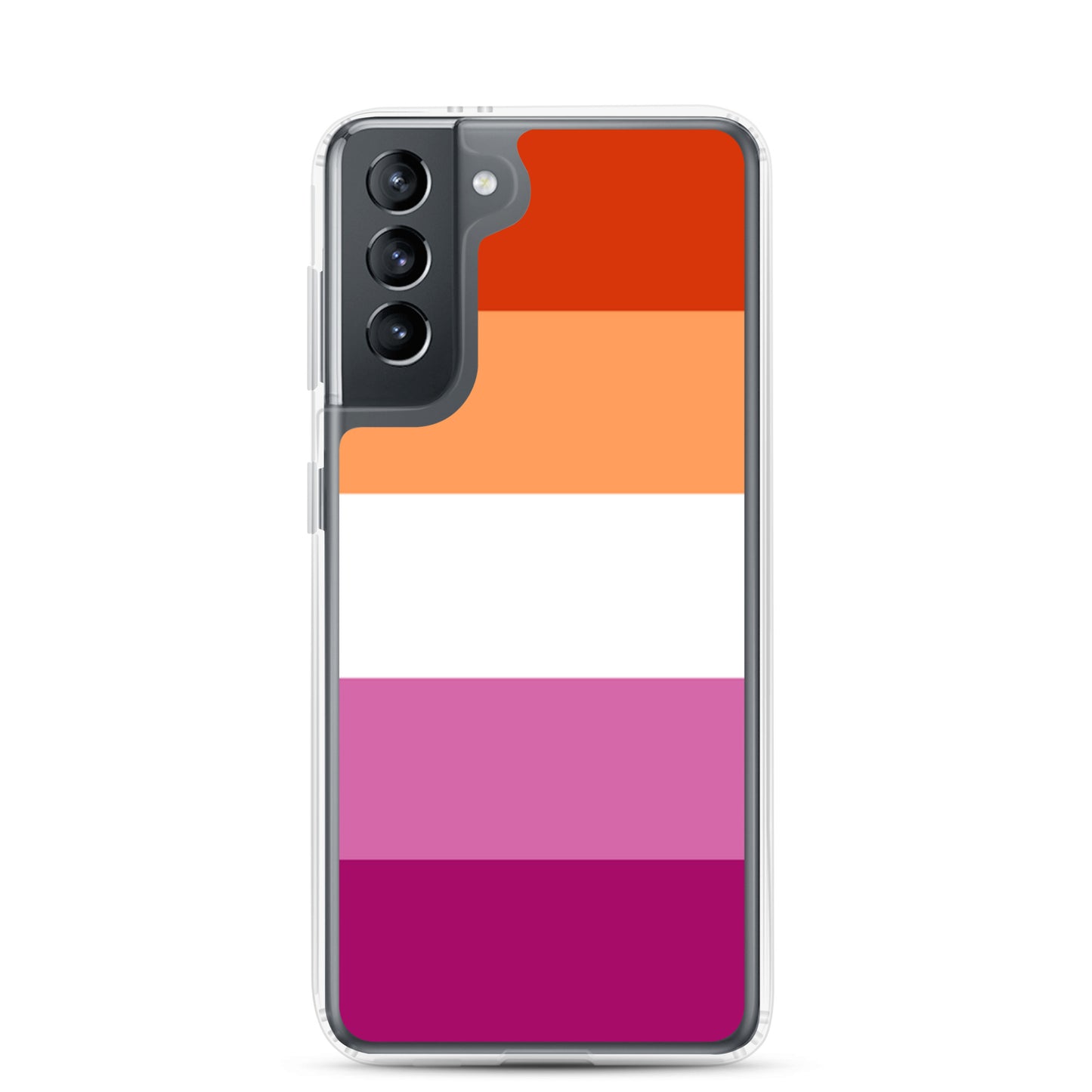 Lesbian Pride Flag Samsung Galaxy Cell Phone Case Samsung Galaxy S21 Lesbian clear-case-for-samsung-samsung-galaxy-s21-case-on-phone-640a9df9212de