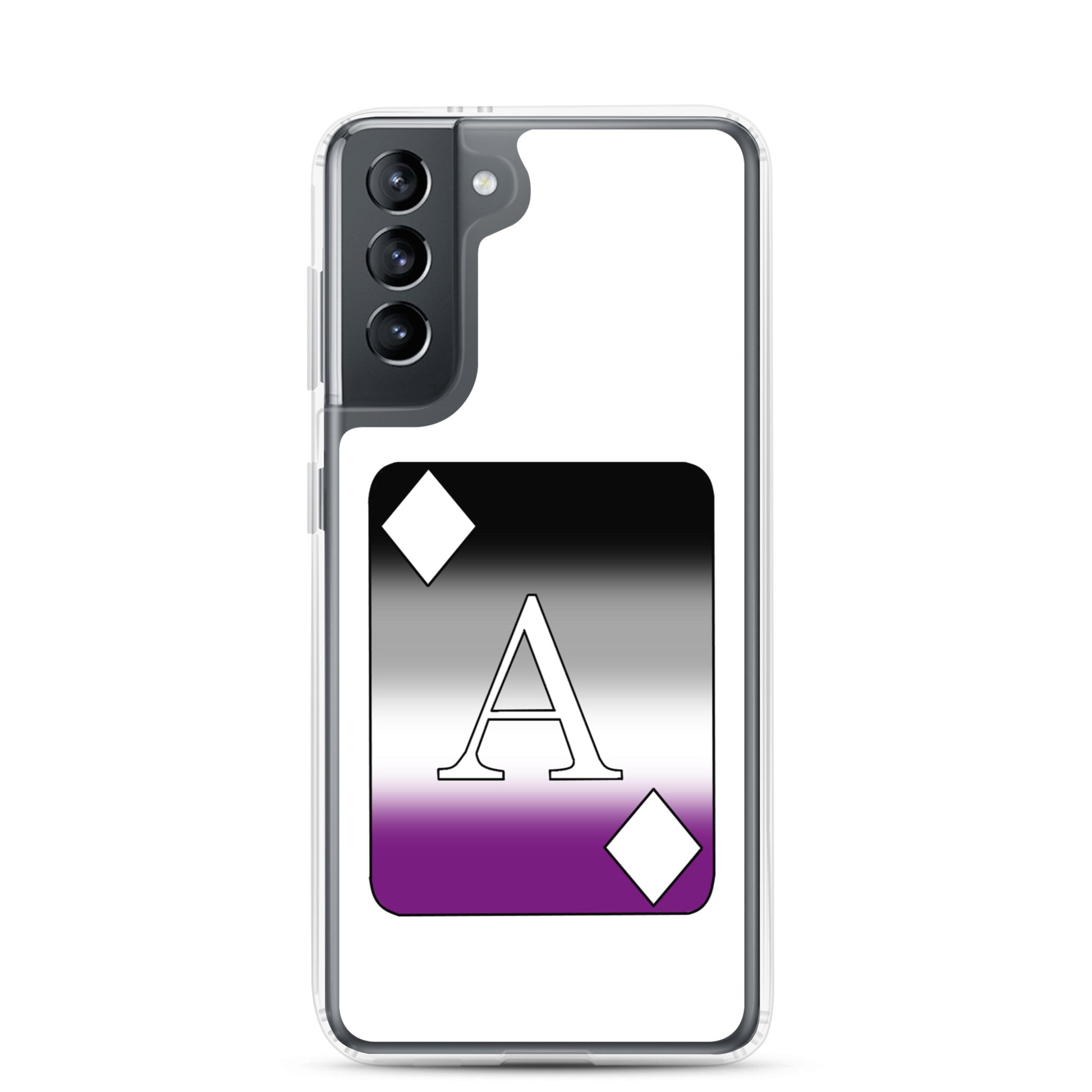 Asexual Ace Pride - Ace Card Samsung Galaxy Cell Phone Case Samsung Galaxy S21 Asexual clear-case-for-samsung-samsung-galaxy-s21-case-on-phone-6412752a0e07f