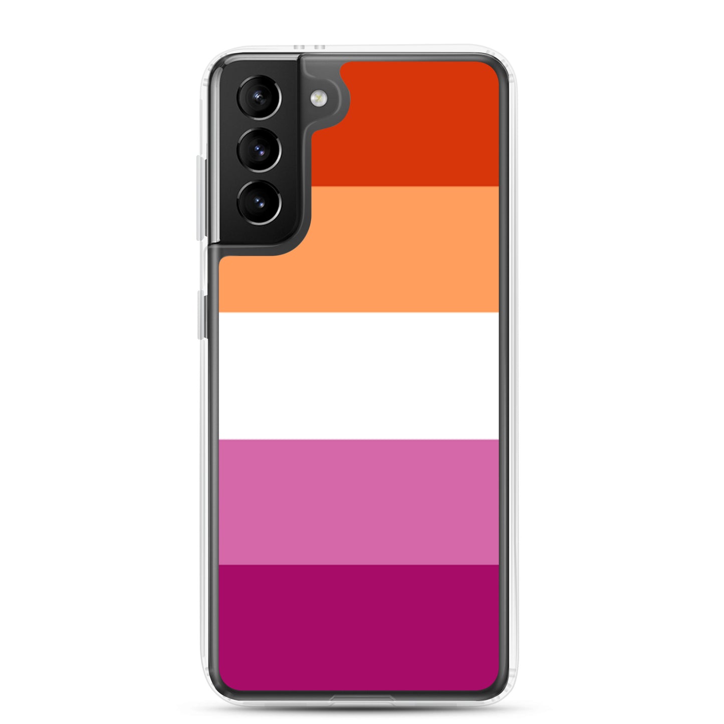 Lesbian Pride Flag Samsung Galaxy Cell Phone Case Samsung Galaxy S21 Plus Lesbian clear-case-for-samsung-samsung-galaxy-s21-plus-case-on-phone-640a9df921329