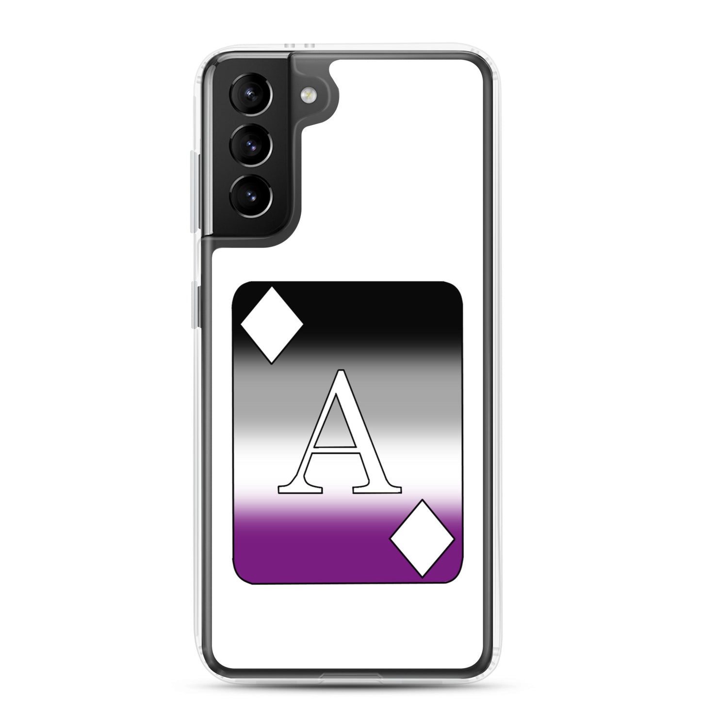 Asexual Ace Pride - Ace Card Samsung Galaxy Cell Phone Case Samsung Galaxy S21 Plus Asexual clear-case-for-samsung-samsung-galaxy-s21-plus-case-on-phone-6412752a0e124