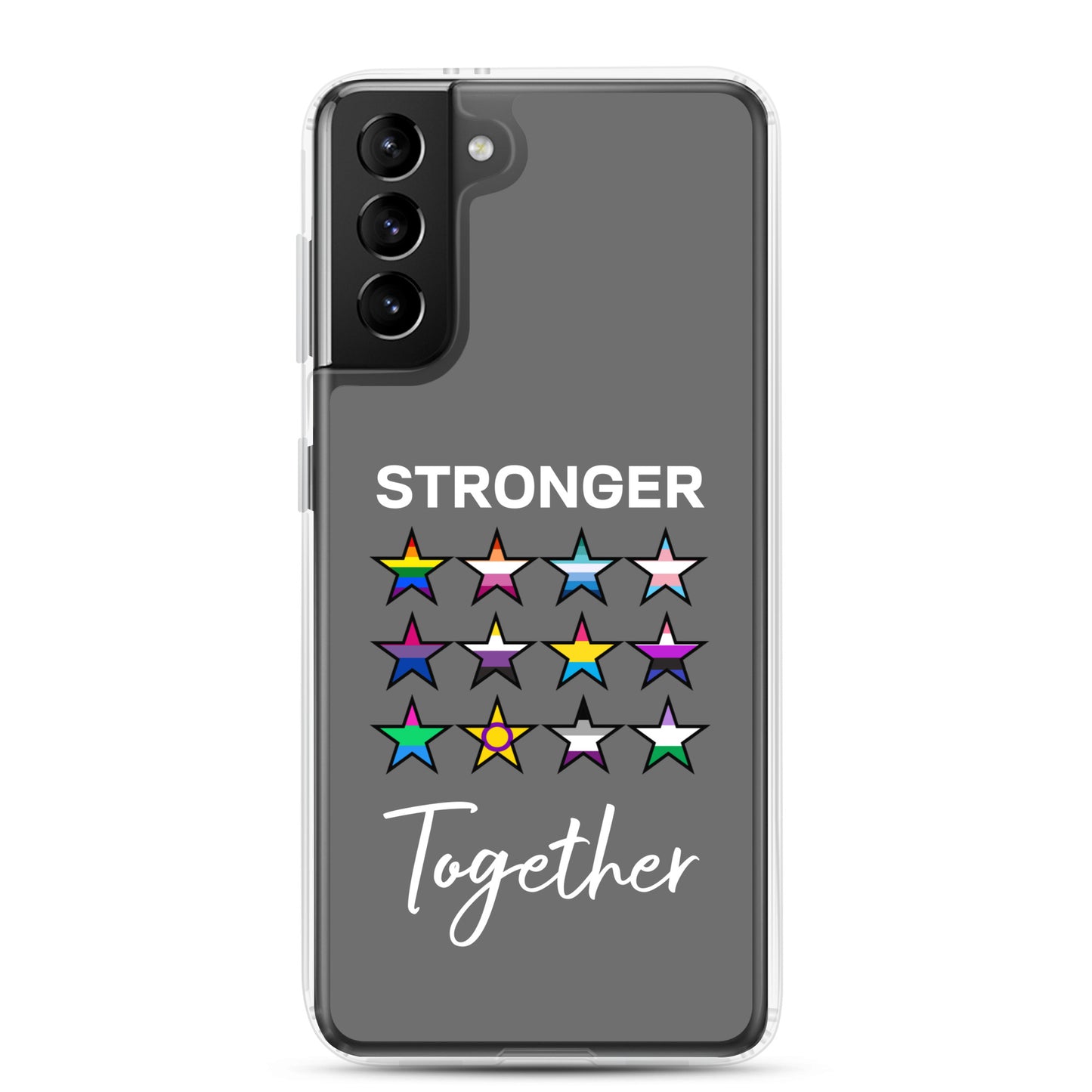 LGBTQ Pride Samsung Galaxy Cell Phone Case - Stronger Together Samsung Galaxy S21 Plus clear-case-for-samsung-samsung-galaxy-s21-plus-case-on-phone-64127ba9a4c32