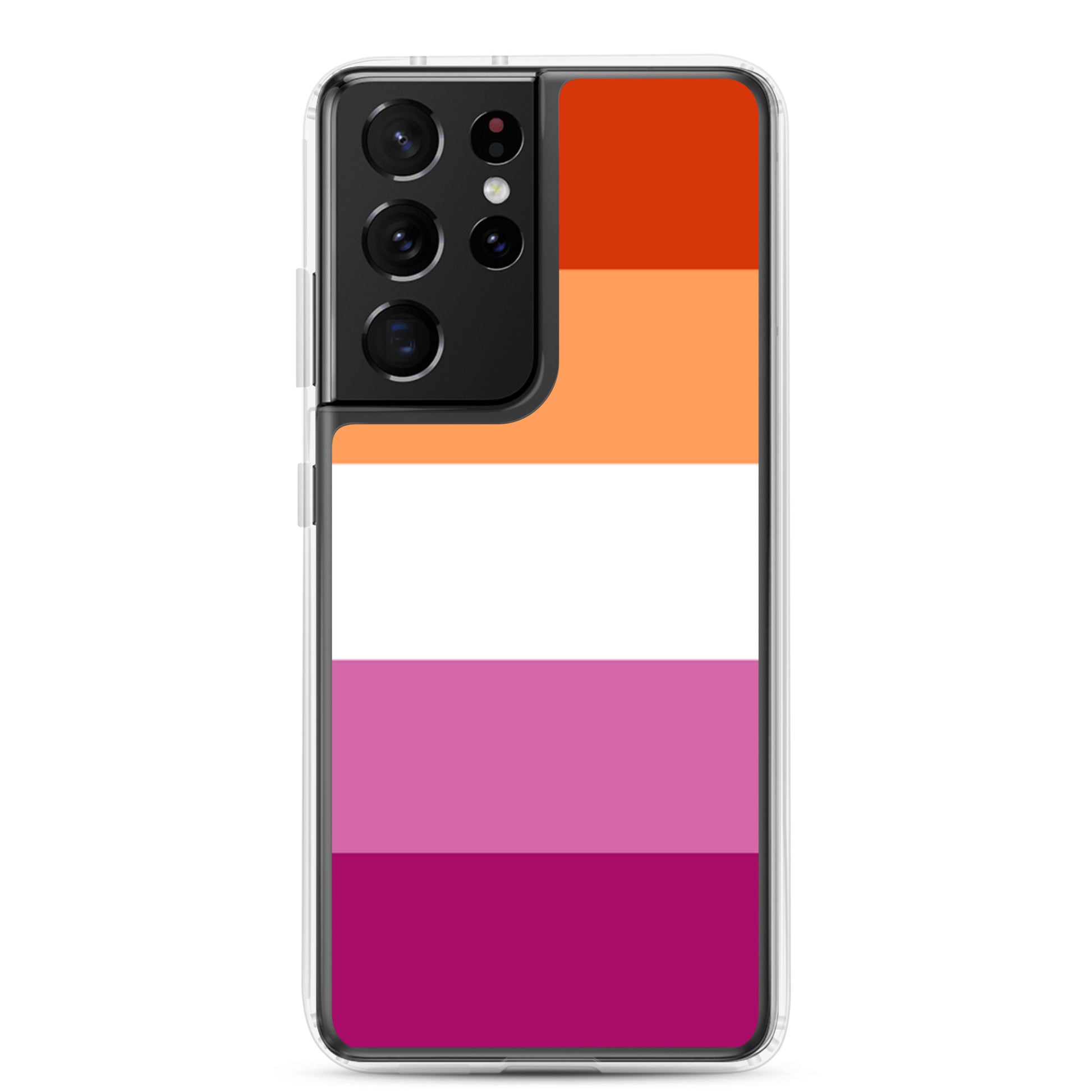 Lesbian Pride Flag Samsung Galaxy Cell Phone Case Samsung Galaxy S21 Ultra Lesbian clear-case-for-samsung-samsung-galaxy-s21-ultra-case-on-phone-640a9df92135f