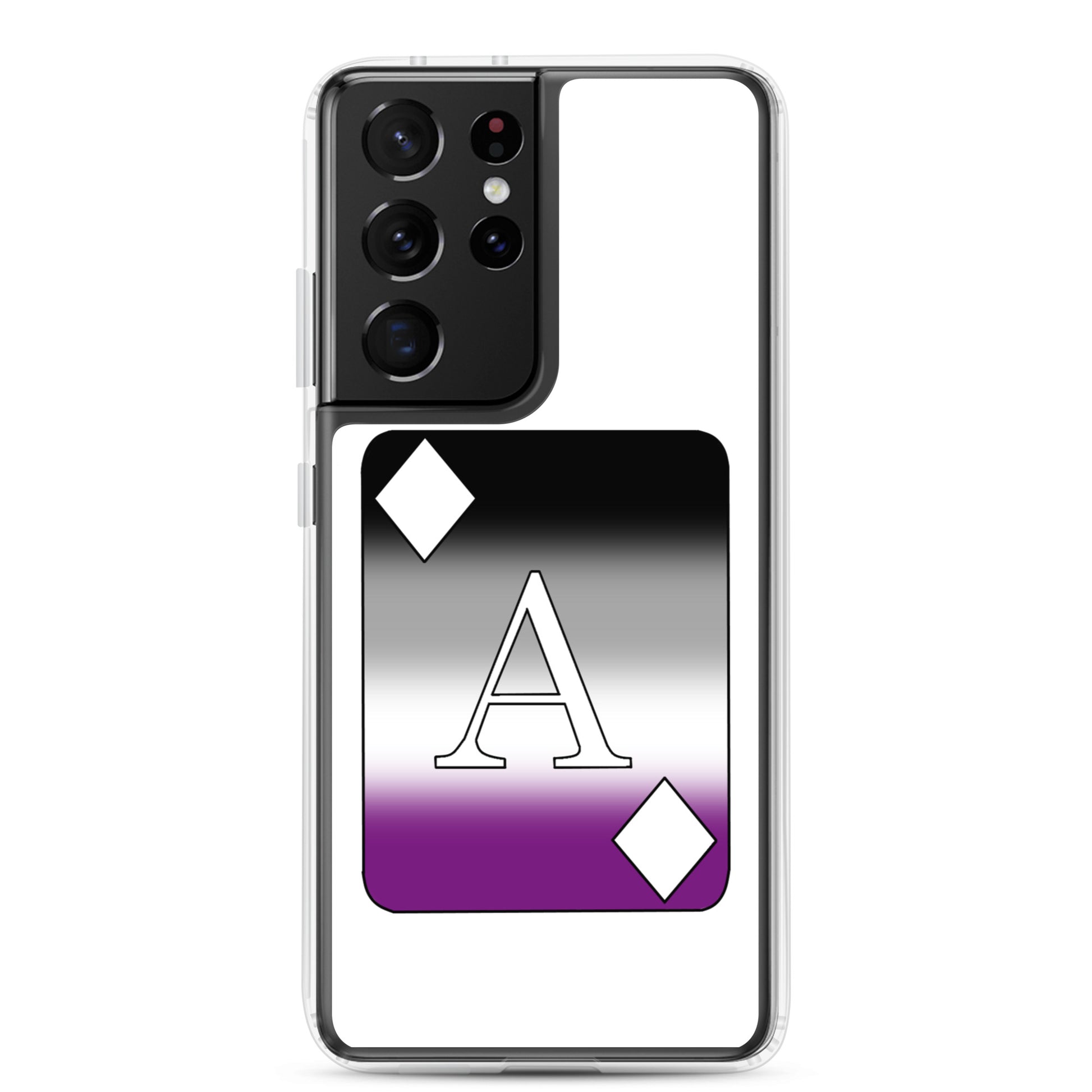 Asexual Ace Pride - Ace Card Samsung Galaxy Cell Phone Case Samsung Galaxy S21 Ultra Asexual clear-case-for-samsung-samsung-galaxy-s21-ultra-case-on-phone-6412752a0e1d0