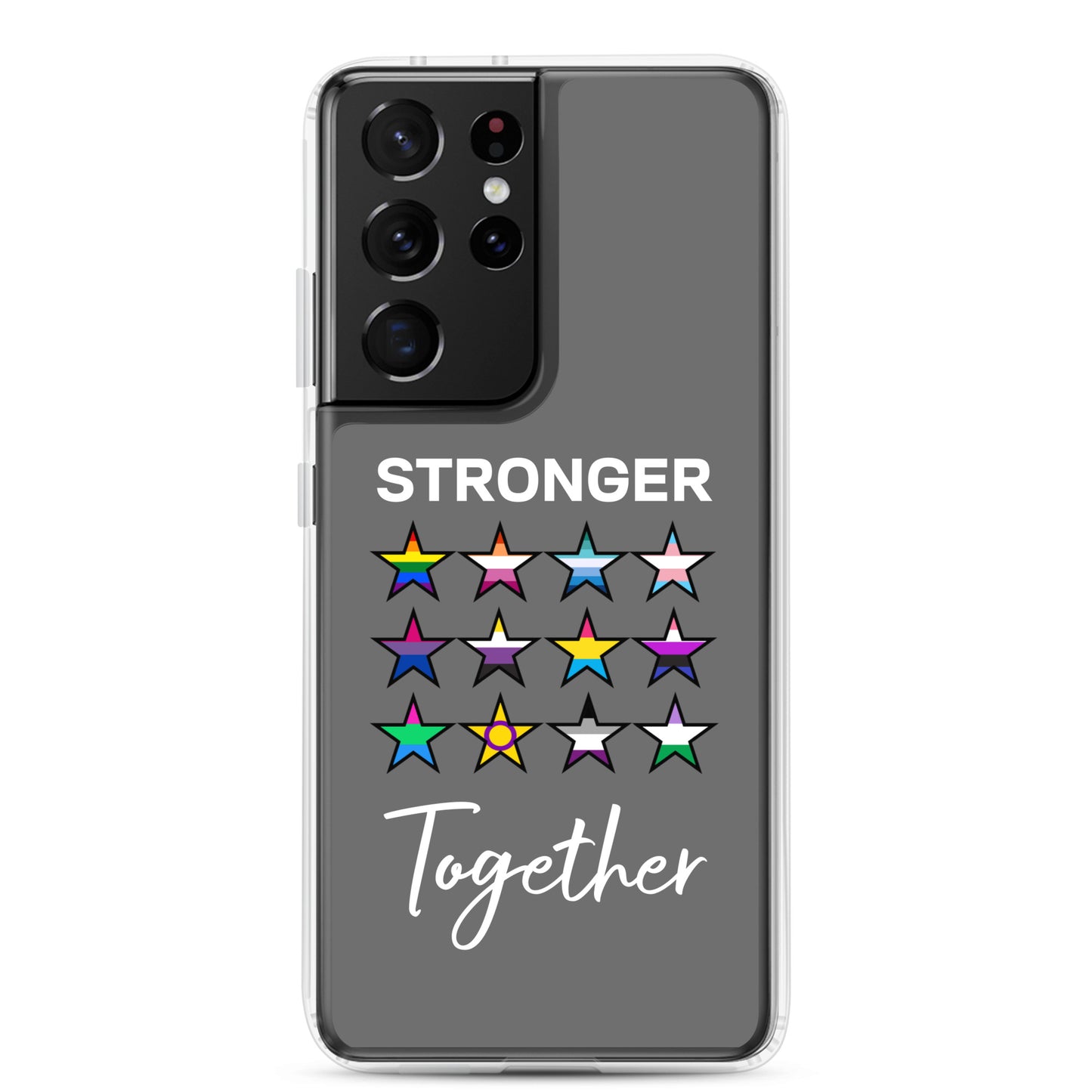 LGBTQ Pride Samsung Galaxy Cell Phone Case - Stronger Together Samsung Galaxy S21 Ultra clear-case-for-samsung-samsung-galaxy-s21-ultra-case-on-phone-64127ba9a4cca