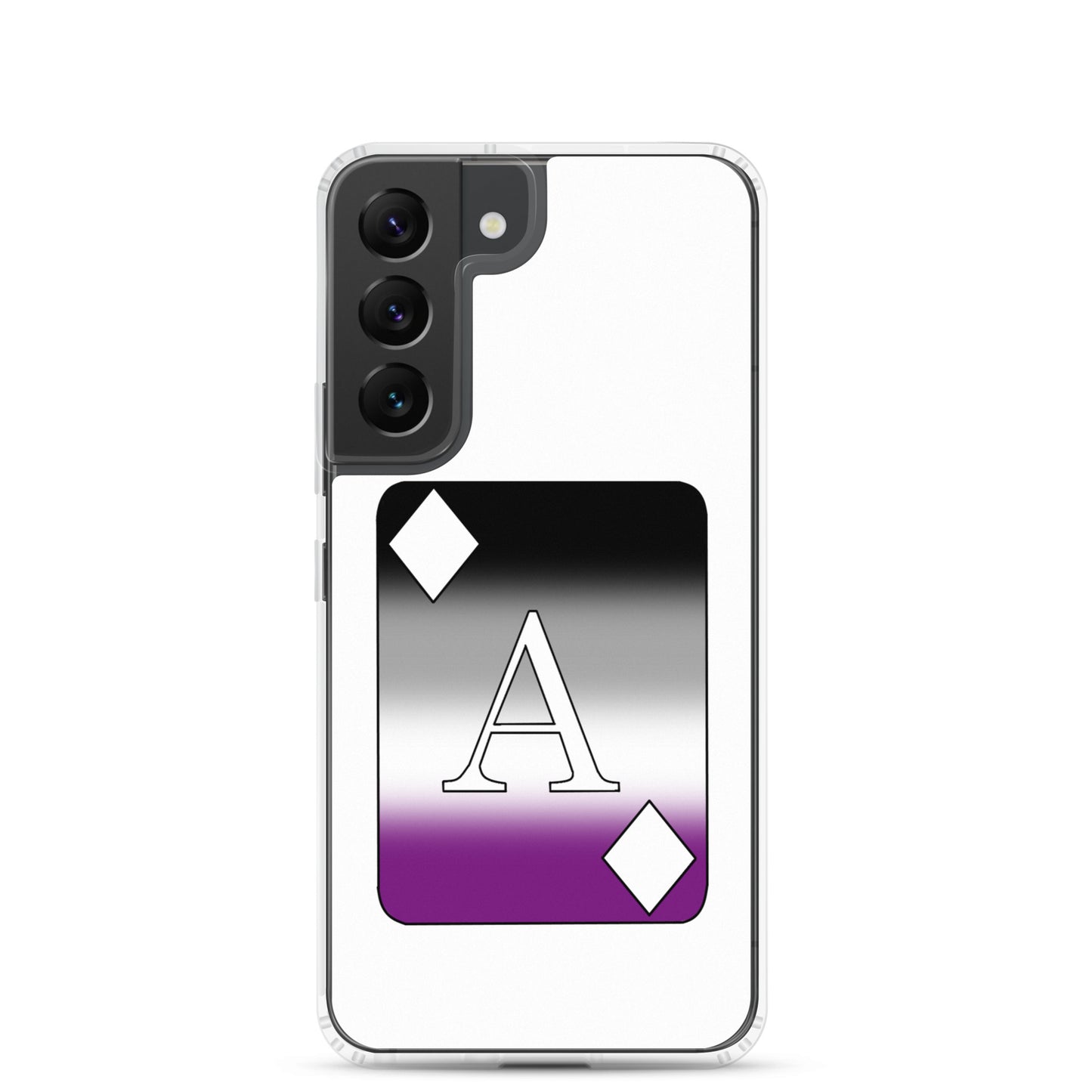 Asexual Ace Pride - Ace Card Samsung Galaxy Cell Phone Case Samsung Galaxy S22 Asexual clear-case-for-samsung-samsung-galaxy-s22-case-on-phone-6412752a0e26d