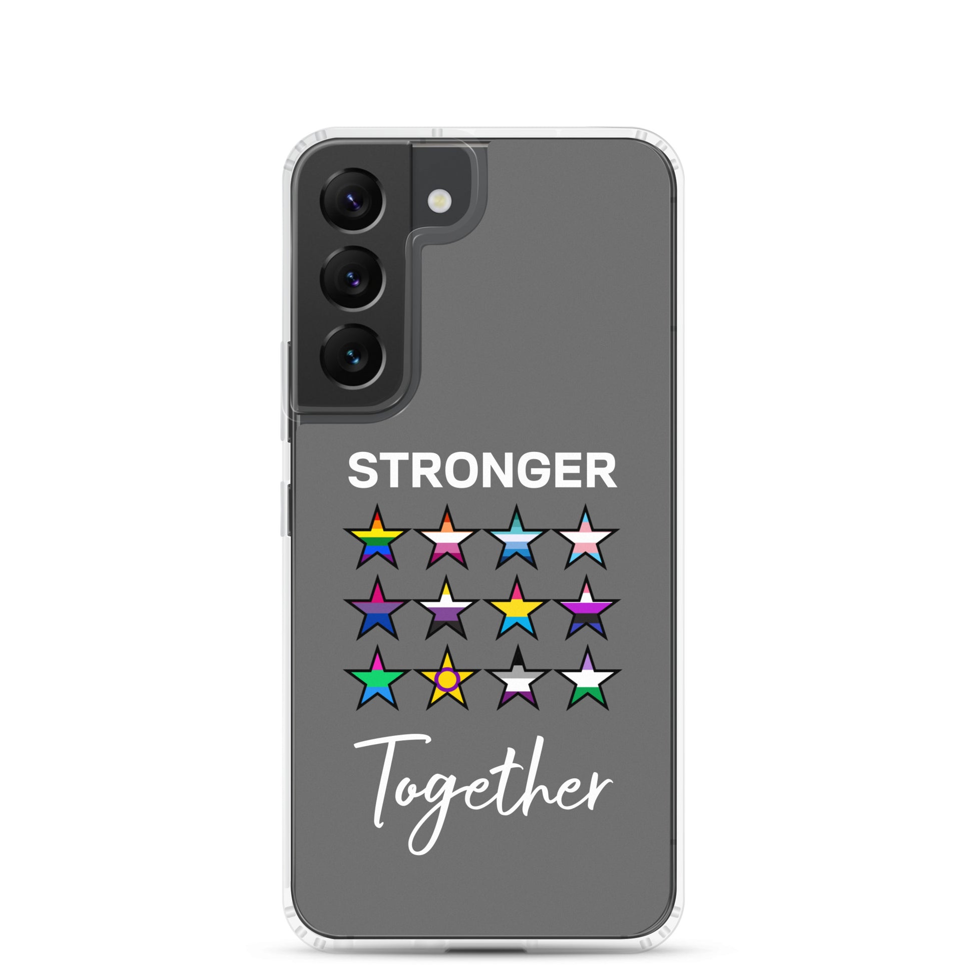 LGBTQ Pride Samsung Galaxy Cell Phone Case - Stronger Together Samsung Galaxy S22 clear-case-for-samsung-samsung-galaxy-s22-case-on-phone-64127ba9a4d78