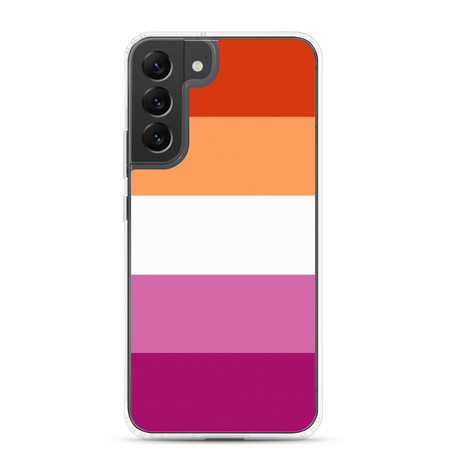 Lesbian Pride Flag Samsung Galaxy Cell Phone Case Samsung Galaxy S22 Plus Lesbian clear-case-for-samsung-samsung-galaxy-s22-plus-case-on-phone-640a9df9213c6