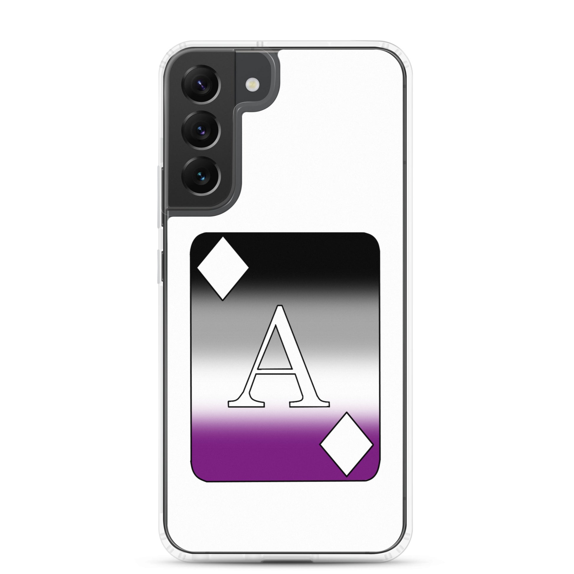 Asexual Ace Pride - Ace Card Samsung Galaxy Cell Phone Case Samsung Galaxy S22 Plus Asexual clear-case-for-samsung-samsung-galaxy-s22-plus-case-on-phone-6412752a0e30a