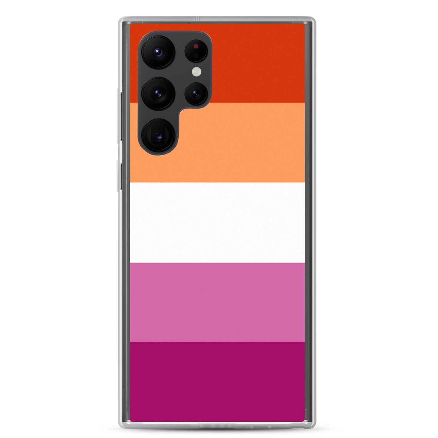 Lesbian Pride Flag Samsung Galaxy Cell Phone Case Samsung Galaxy S22 Ultra Lesbian clear-case-for-samsung-samsung-galaxy-s22-ultra-case-on-phone-640a9df9213fa