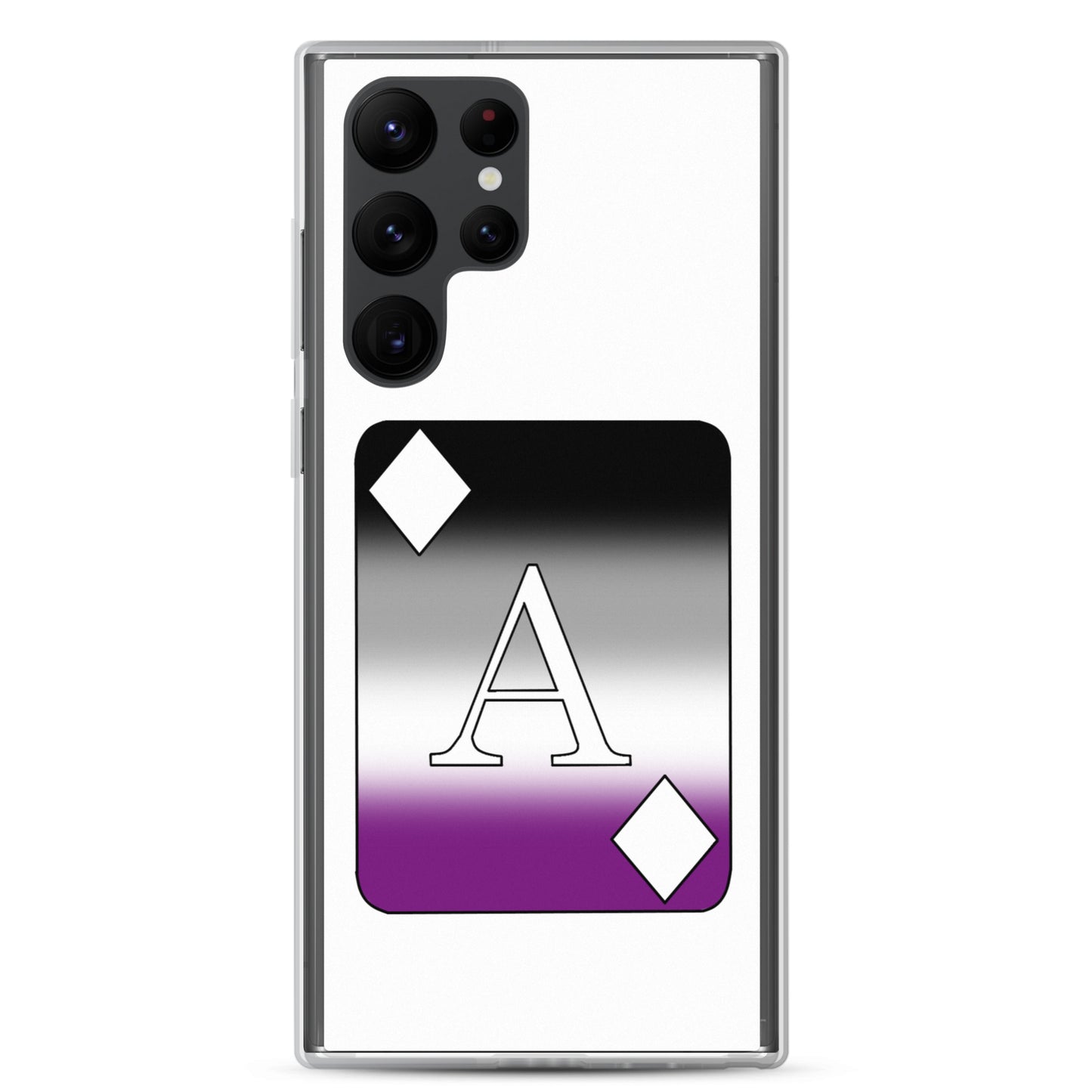 Asexual Ace Pride - Ace Card Samsung Galaxy Cell Phone Case Samsung Galaxy S22 Ultra Asexual clear-case-for-samsung-samsung-galaxy-s22-ultra-case-on-phone-6412752a0d7e6