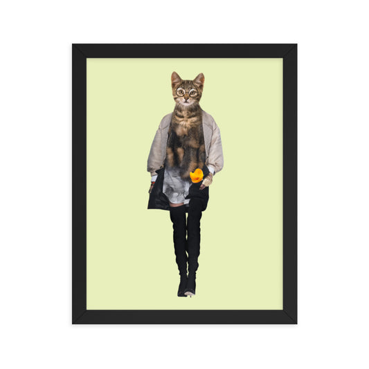 Casual Kitty Collage Art Framed Poster Black 11in×14in enhanced-matte-paper-framed-poster-_in_-black-11x14-transparent-63792cdeadb07