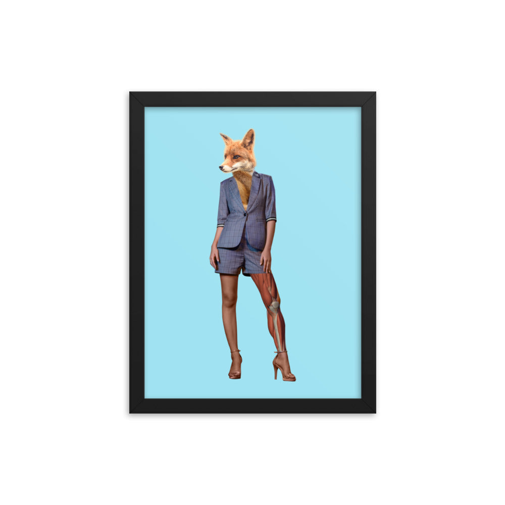 Foxy Collage Art Framed Poster Black 12in×16in enhanced-matte-paper-framed-poster-_in_-black-12x16-transparent-636f038f3e95f