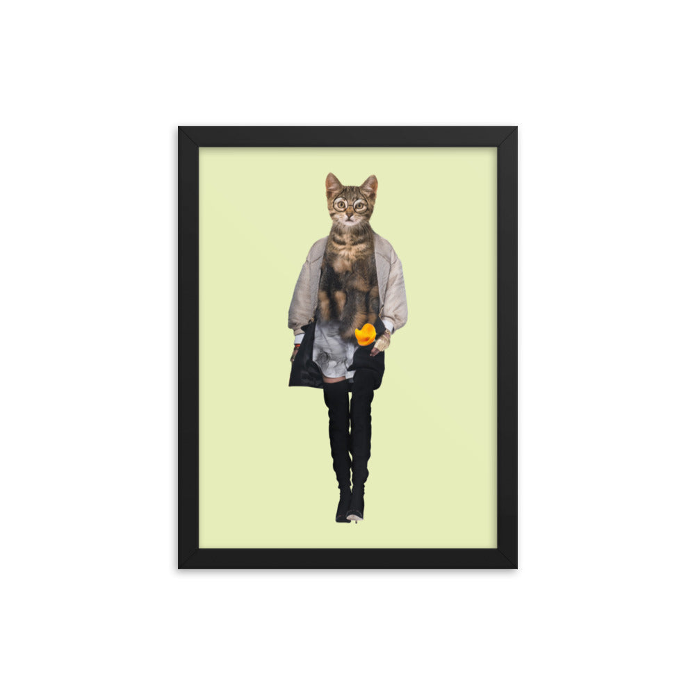 Casual Kitty Collage Art Framed Poster Black 12in×16in enhanced-matte-paper-framed-poster-_in_-black-12x16-transparent-63792cdeafefc