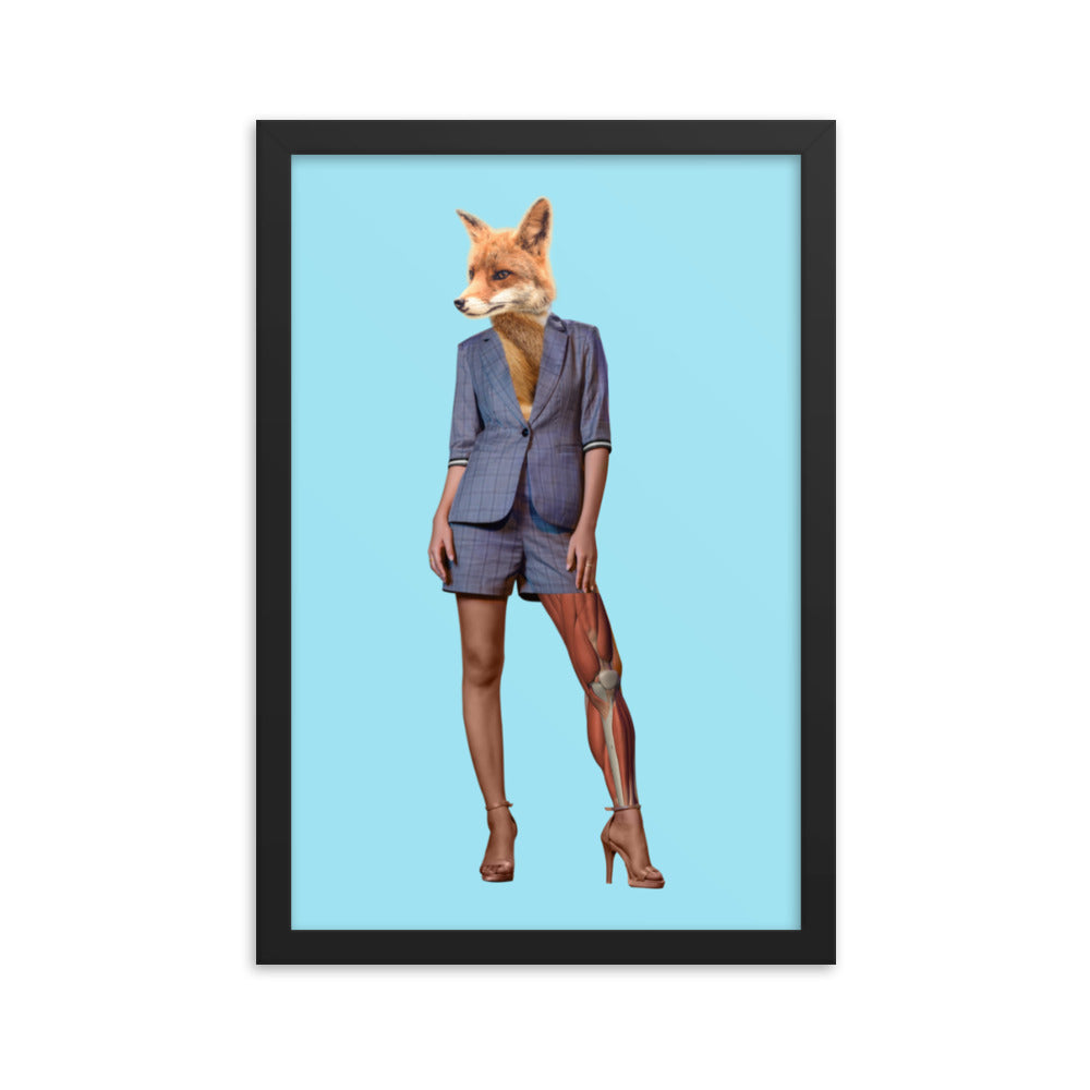 Foxy Collage Art Framed Poster Black 12in×18in enhanced-matte-paper-framed-poster-_in_-black-12x18-transparent-636f038f3ea0a