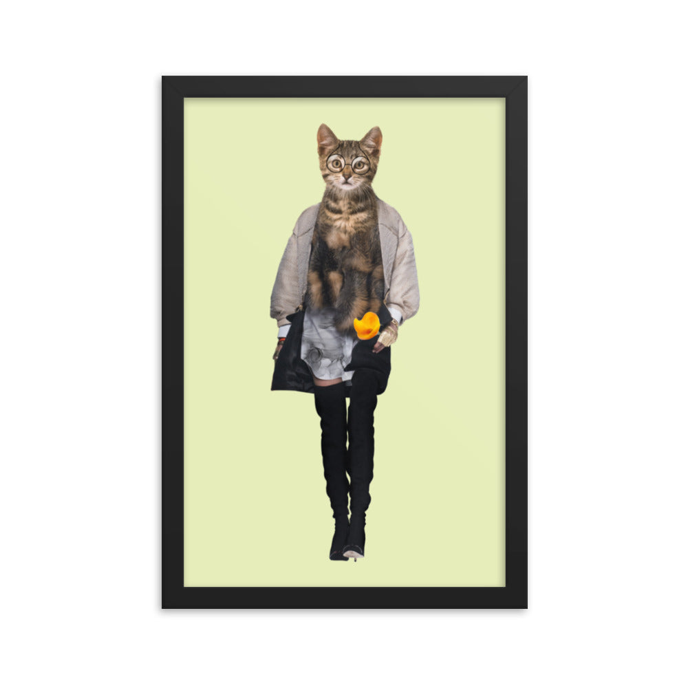 Casual Kitty Collage Art Framed Poster Black 12in×18in enhanced-matte-paper-framed-poster-_in_-black-12x18-transparent-63792cdeaffb6