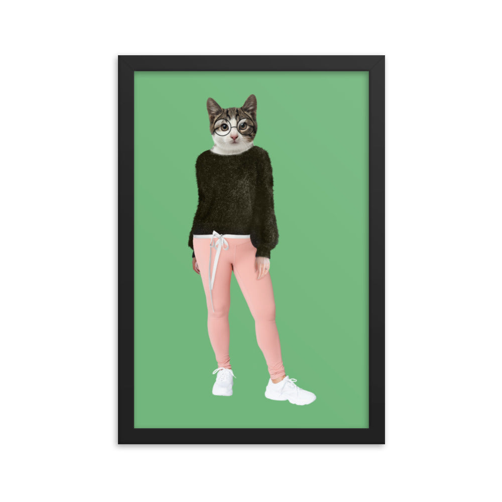 Comfy Cat Collage Art Framed Poster Black 12in×18in enhanced-matte-paper-framed-poster-_in_-black-12x18-transparent-637931f25ef7e