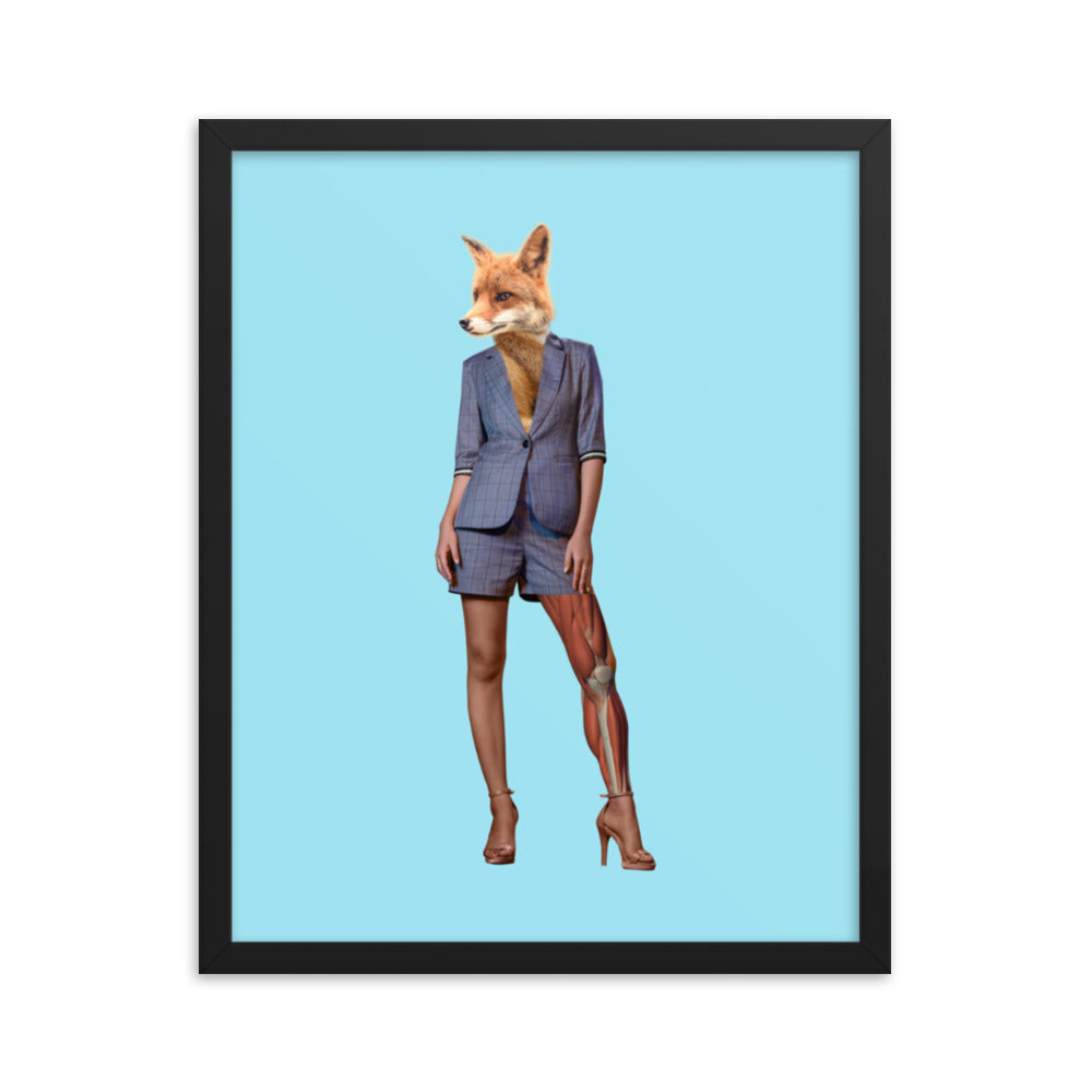 Foxy Collage Art Framed Poster Black 16in×20in enhanced-matte-paper-framed-poster-_in_-black-16x20-transparent-636f038f3eaa1