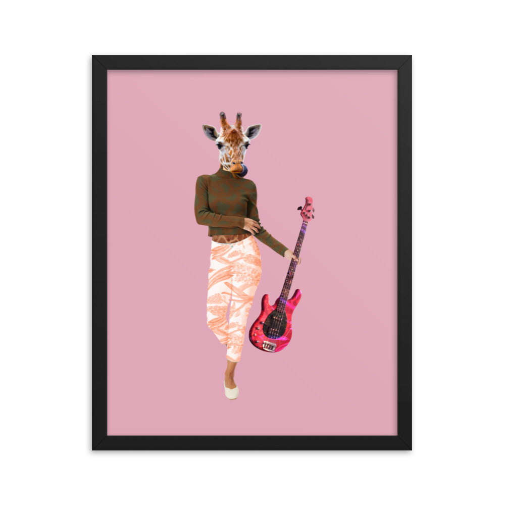 Giraffe Collage Art Framed Poster Black 16in×20in enhanced-matte-paper-framed-poster-_in_-black-16x20-transparent-63792b3fba660