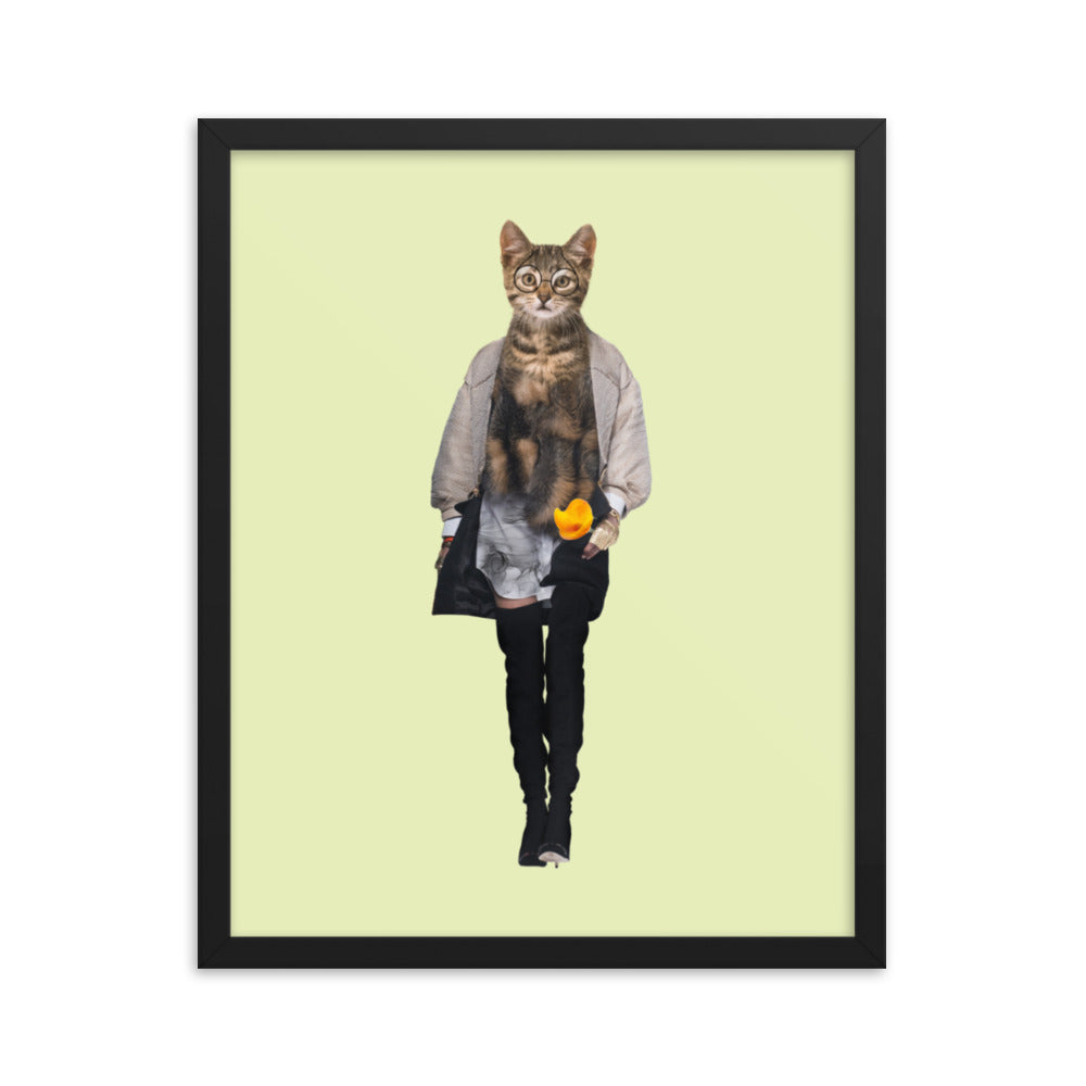 Casual Kitty Collage Art Framed Poster Black 16in×20in enhanced-matte-paper-framed-poster-_in_-black-16x20-transparent-63792cdeb004f