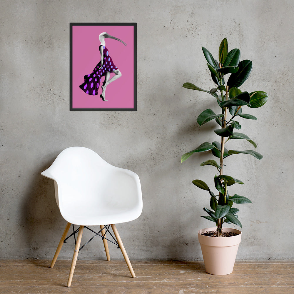 Pretty Bird Collage Art Framed Poster enhanced-matte-paper-framed-poster-_in_-black-18x24-lifestyle-1-637ad0adb816e