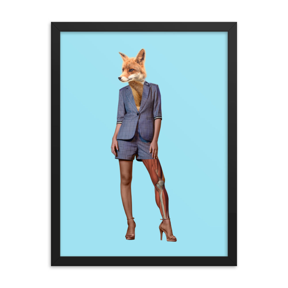 Foxy Collage Art Framed Poster Black 18in×24in enhanced-matte-paper-framed-poster-_in_-black-18x24-transparent-636f038f3eb3c