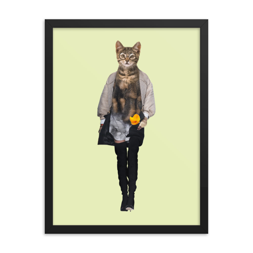 Casual Kitty Collage Art Framed Poster Black 18in×24in enhanced-matte-paper-framed-poster-_in_-black-18x24-transparent-63792cdeb00f4