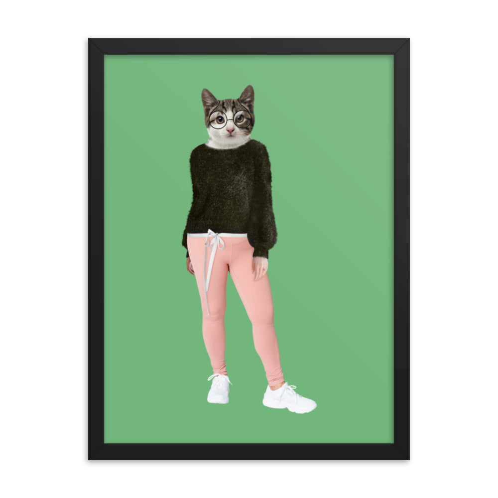 Comfy Cat Collage Art Framed Poster Black 18in×24in enhanced-matte-paper-framed-poster-_in_-black-18x24-transparent-637931f25f0b4