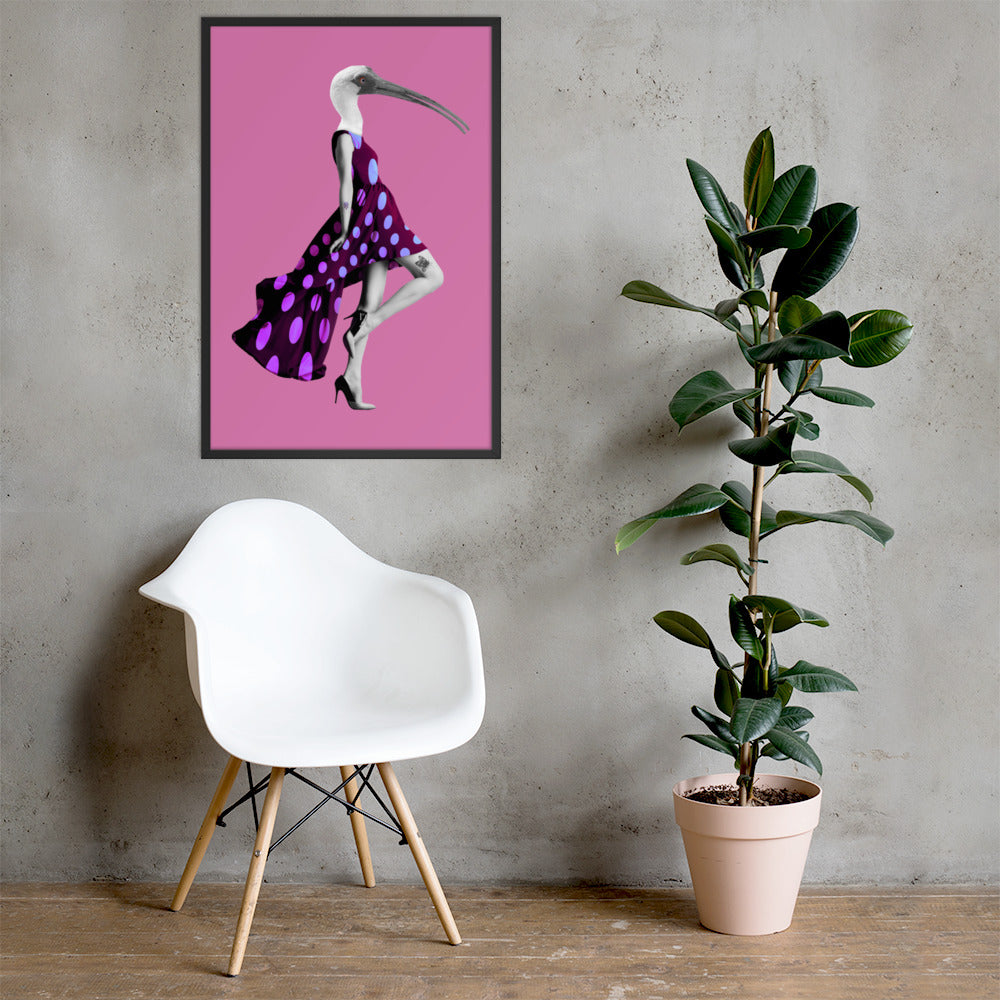 Pretty Bird Collage Art Framed Poster enhanced-matte-paper-framed-poster-_in_-black-24x36-lifestyle-1-637ad0adb81b9