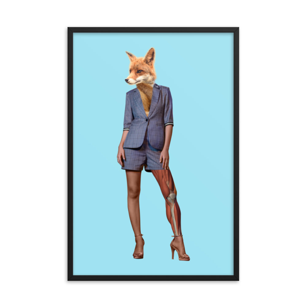 Foxy Collage Art Framed Poster Black 24in×36in enhanced-matte-paper-framed-poster-_in_-black-24x36-transparent-636f038f3ebcd