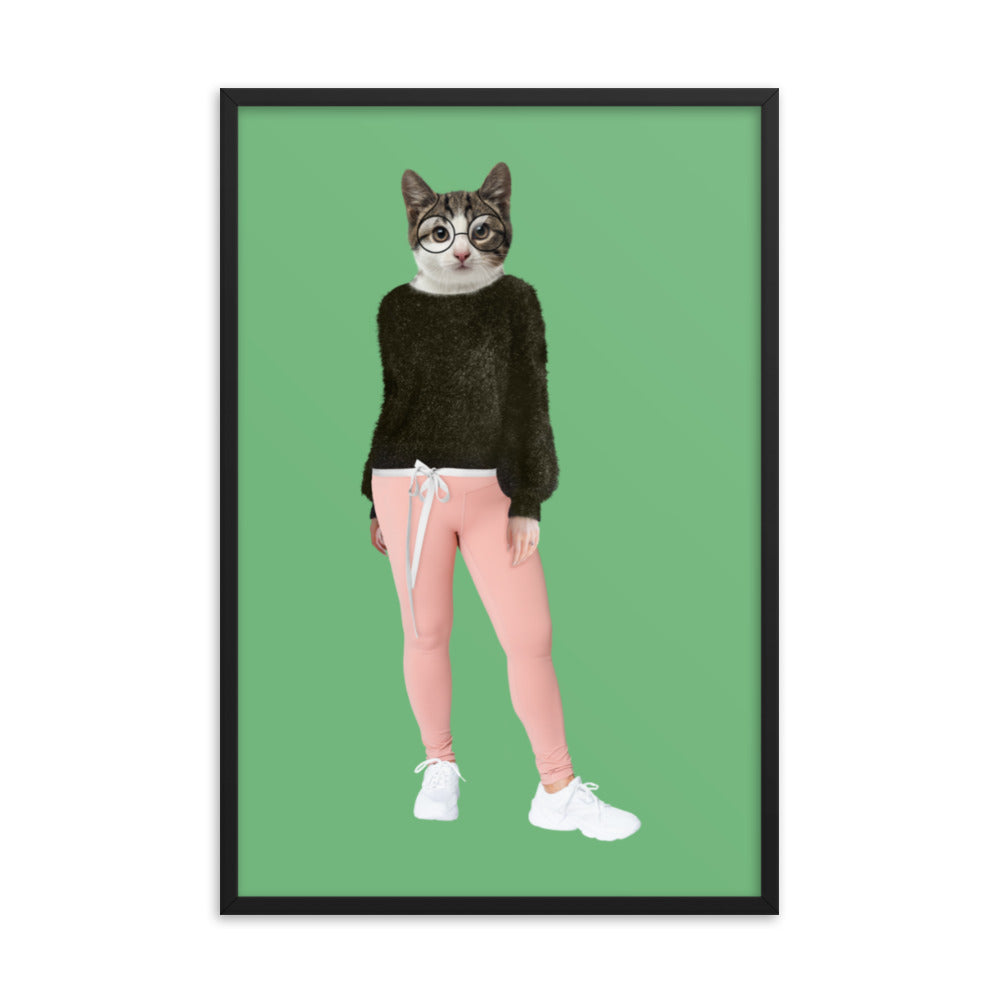 Comfy Cat Collage Art Framed Poster Black 24in×36in enhanced-matte-paper-framed-poster-_in_-black-24x36-transparent-637931f25f155