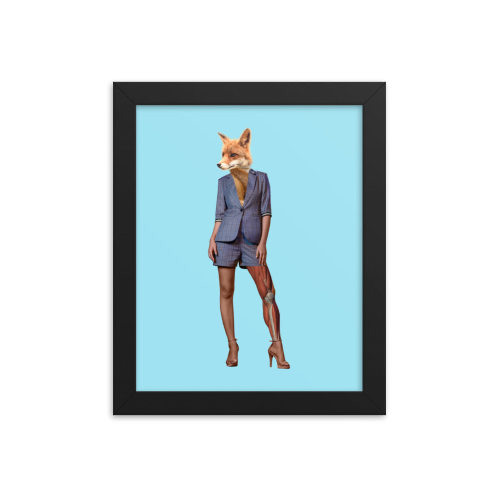 Foxy Collage Art Framed Poster Black 8in×10in enhanced-matte-paper-framed-poster-_in_-black-8x10-transparent-636f038f3e822