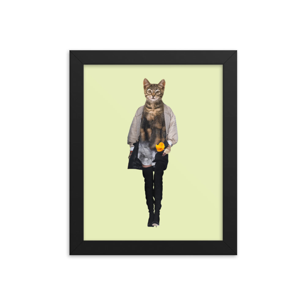 Casual Kitty Collage Art Framed Poster Black 8in×10in enhanced-matte-paper-framed-poster-_in_-black-8x10-transparent-63792cdeafd70