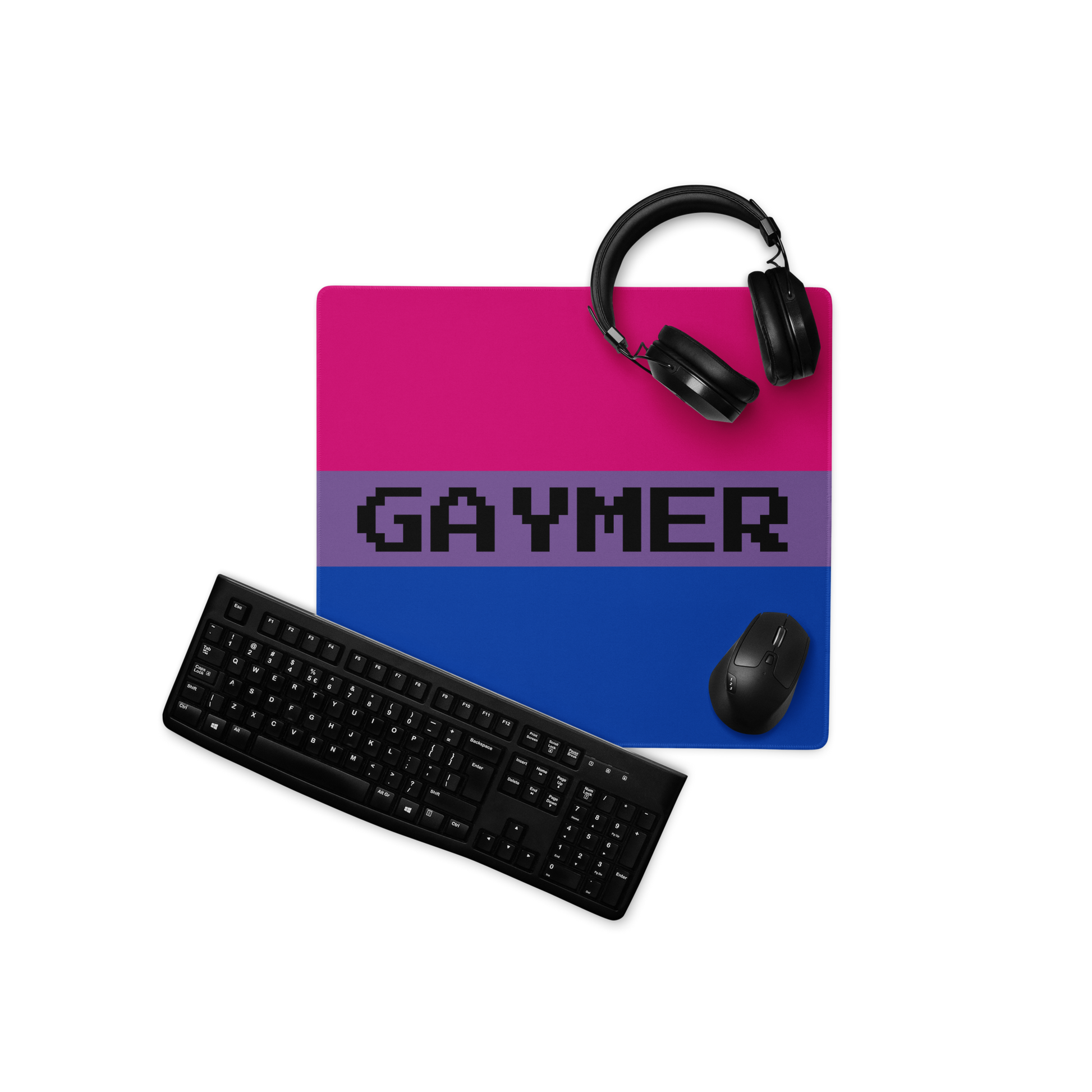 Bisexual Bi Pride Gaymer Mouse Pad 18in×16in Bisexual gaming-mouse-pad-white-18x16-front-63277c9fdebb4