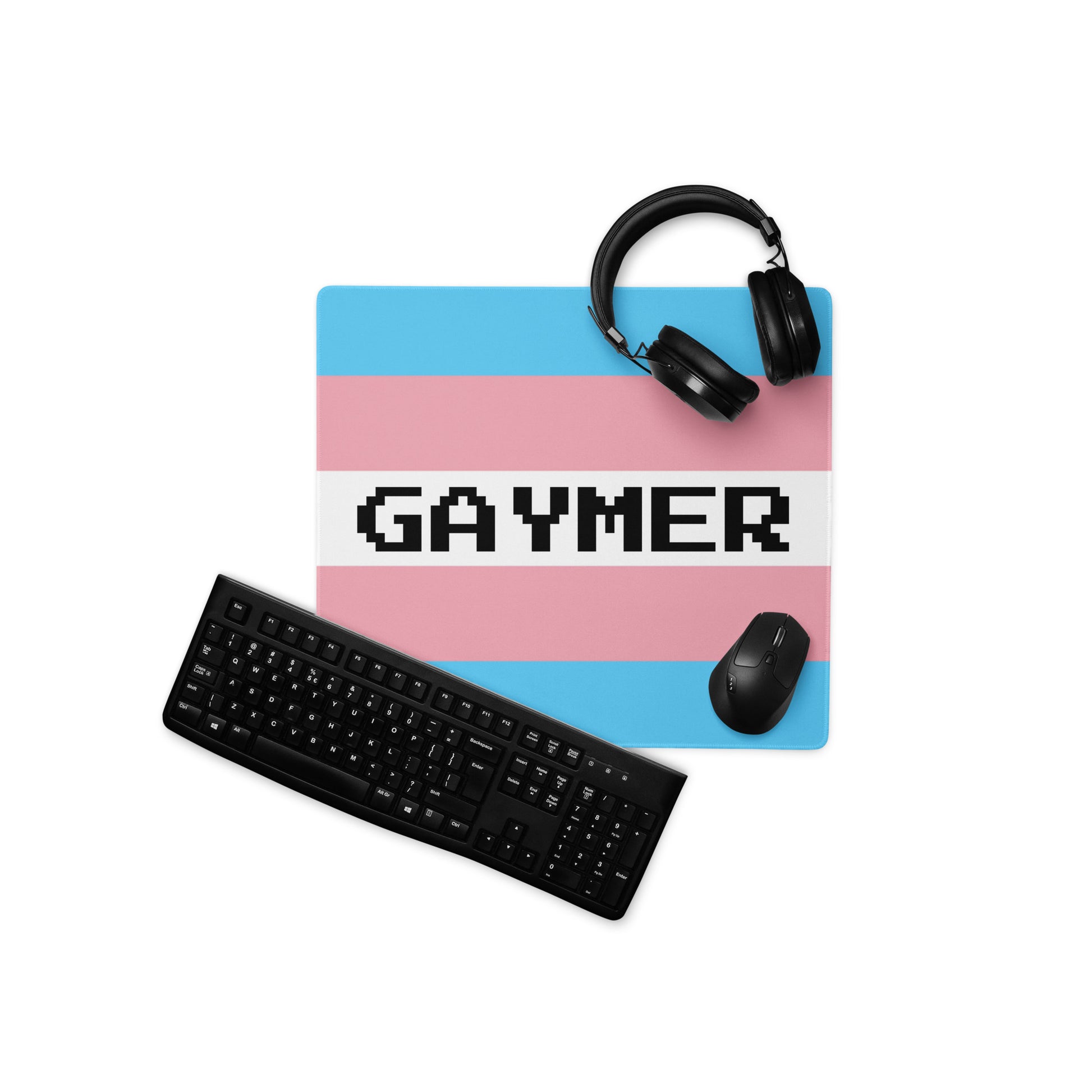 Transgender Trans Pride Flag Gaymer Mouse Pad 18in×16in Transgender gaming-mouse-pad-white-18x16-front-640a87553d3d0