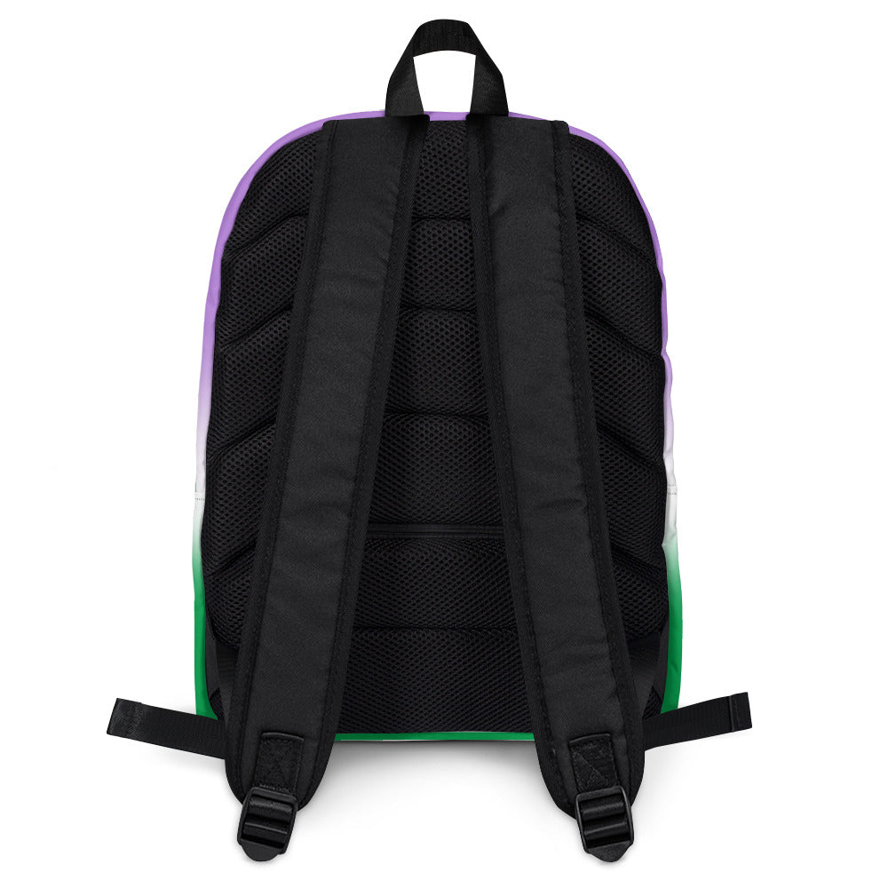 Genderqueer Pride Backpack - Ombre genderqueer-Pride-Backpack-Ombre-back