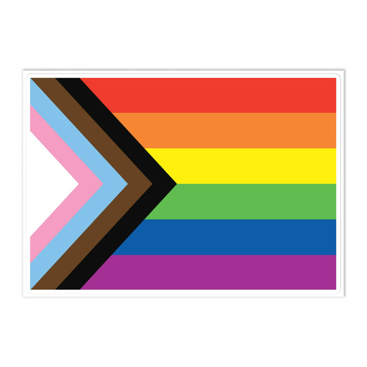 LGBTQ Pride Flag Large Sticker Progressive Pride Daniel Quasar Pride kiss-cut-sticker-sheet-white-front-6375b677a296b