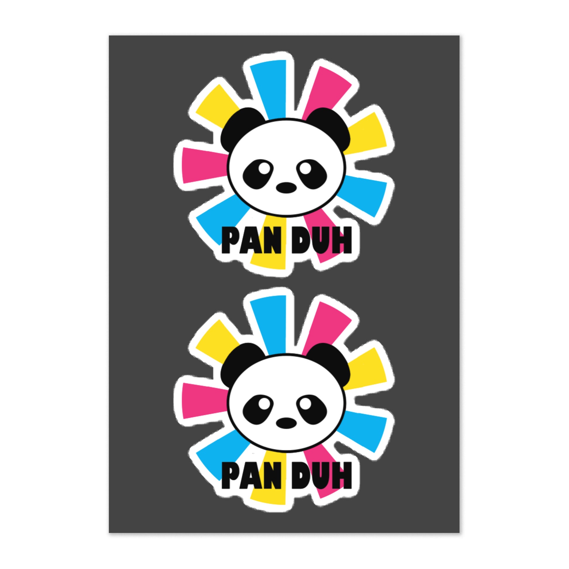 Pansexual Pan Pride Stickers 2ct - Pan Duh Pansexual kiss-cut-sticker-sheet-white-front-639d424d3d63a