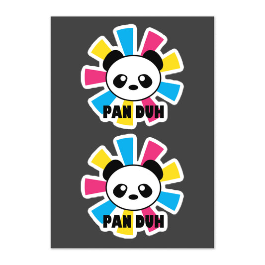 Pansexual Pan Pride Stickers 2ct - Pan Duh Pansexual kiss-cut-sticker-sheet-white-front-639d424d3d63a