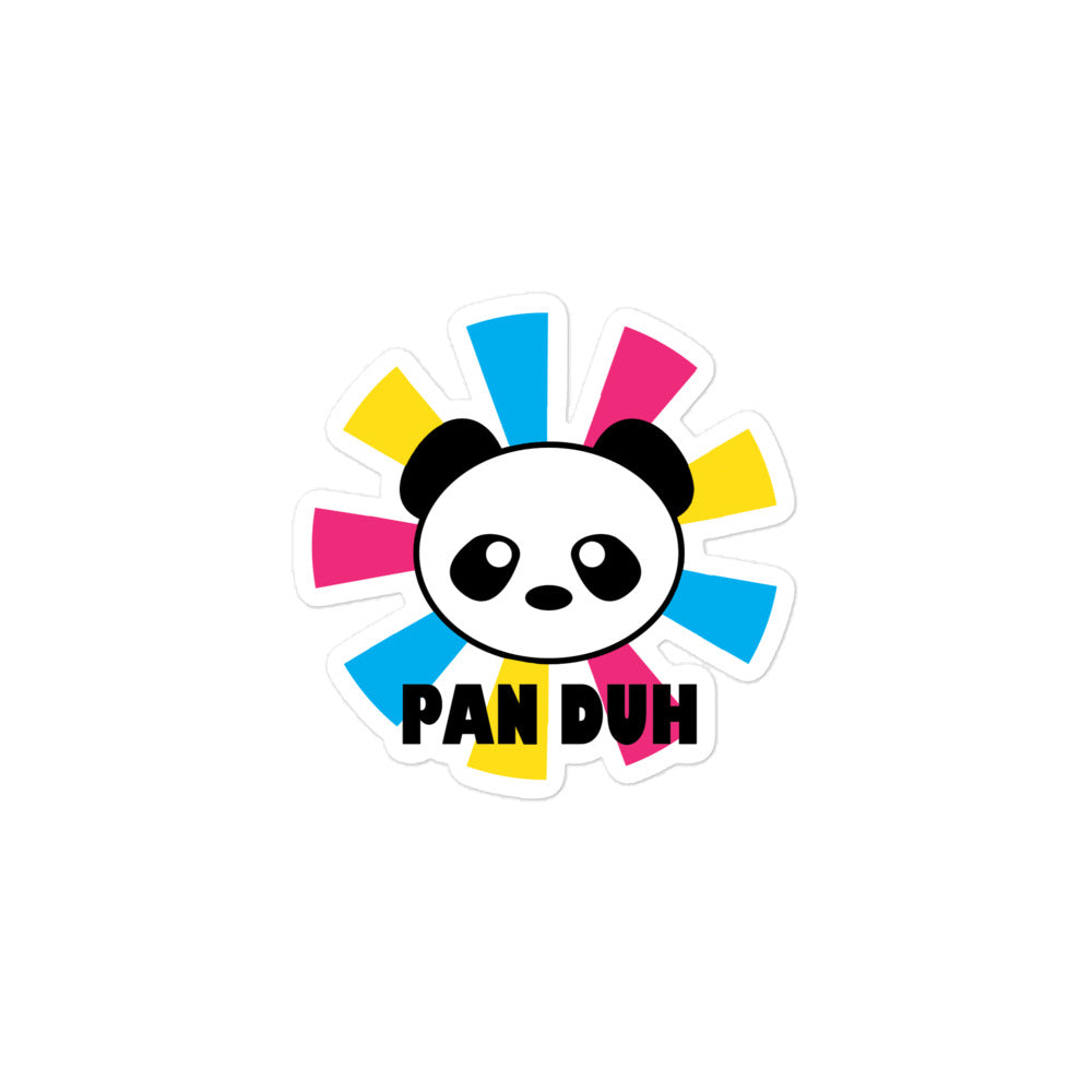 Pansexual Pan Pride Sticker - Pan Duh 3in×3in Pansexual kiss-cut-stickers-3x3-default-639d4b9d67bea