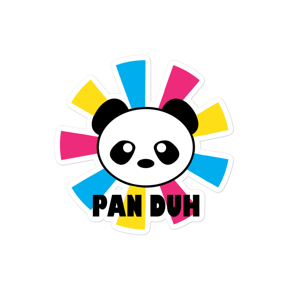 Pansexual Pan Pride Sticker - Pan Duh 4in×4in Pansexual kiss-cut-stickers-4x4-default-639d4b9d69be2