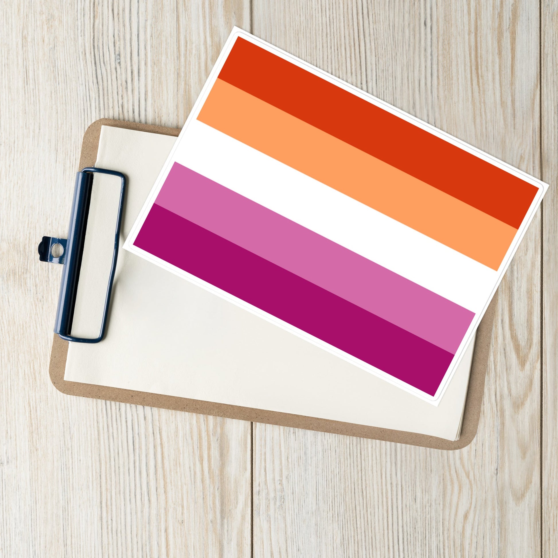 Lesbian Pride Flag Large Sticker kiss-cut-sticker-sheet-white-front-6375bbb8ef700