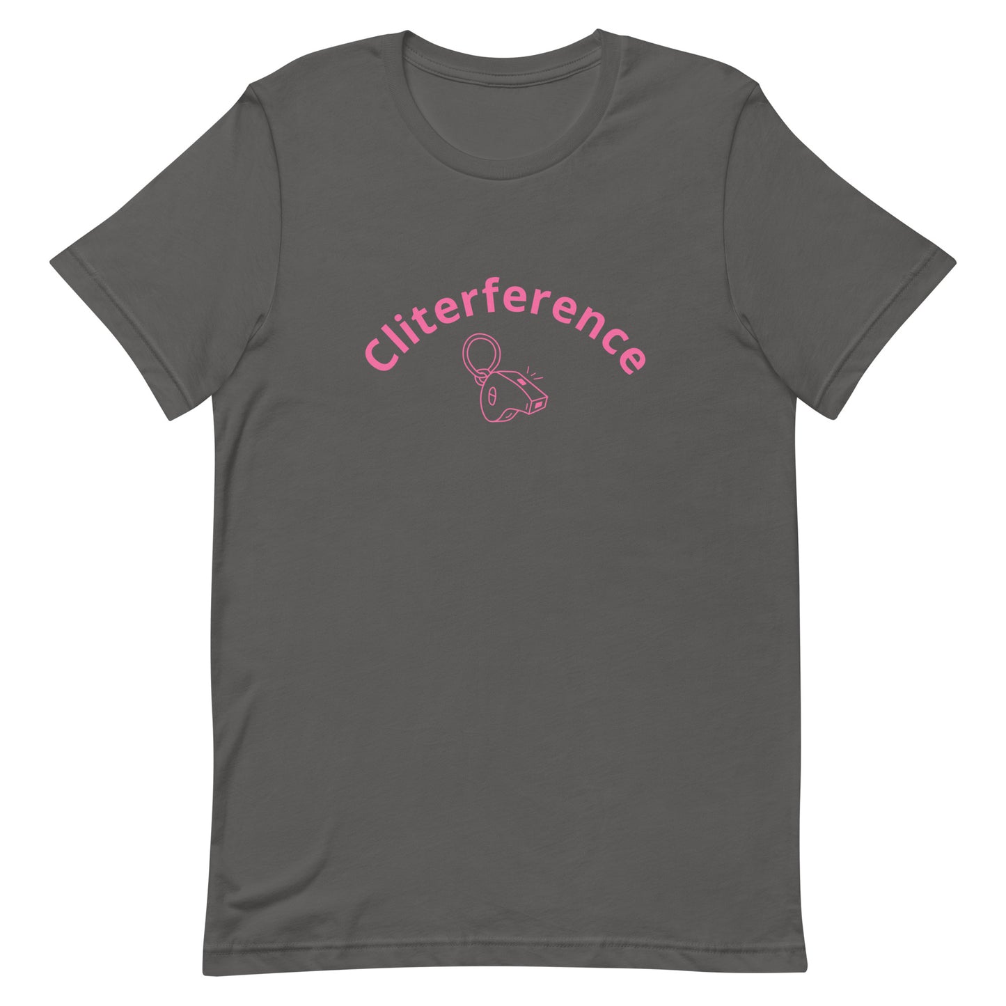 Lesbian Pride T-Shirt - Cliterference Asphalt Lesbian lesbian-pride-t-shirt-cliterference-asphalt-front