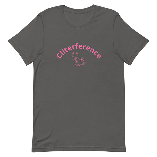 Lesbian Pride T-Shirt - Cliterference Asphalt Lesbian lesbian-pride-t-shirt-cliterference-asphalt-front