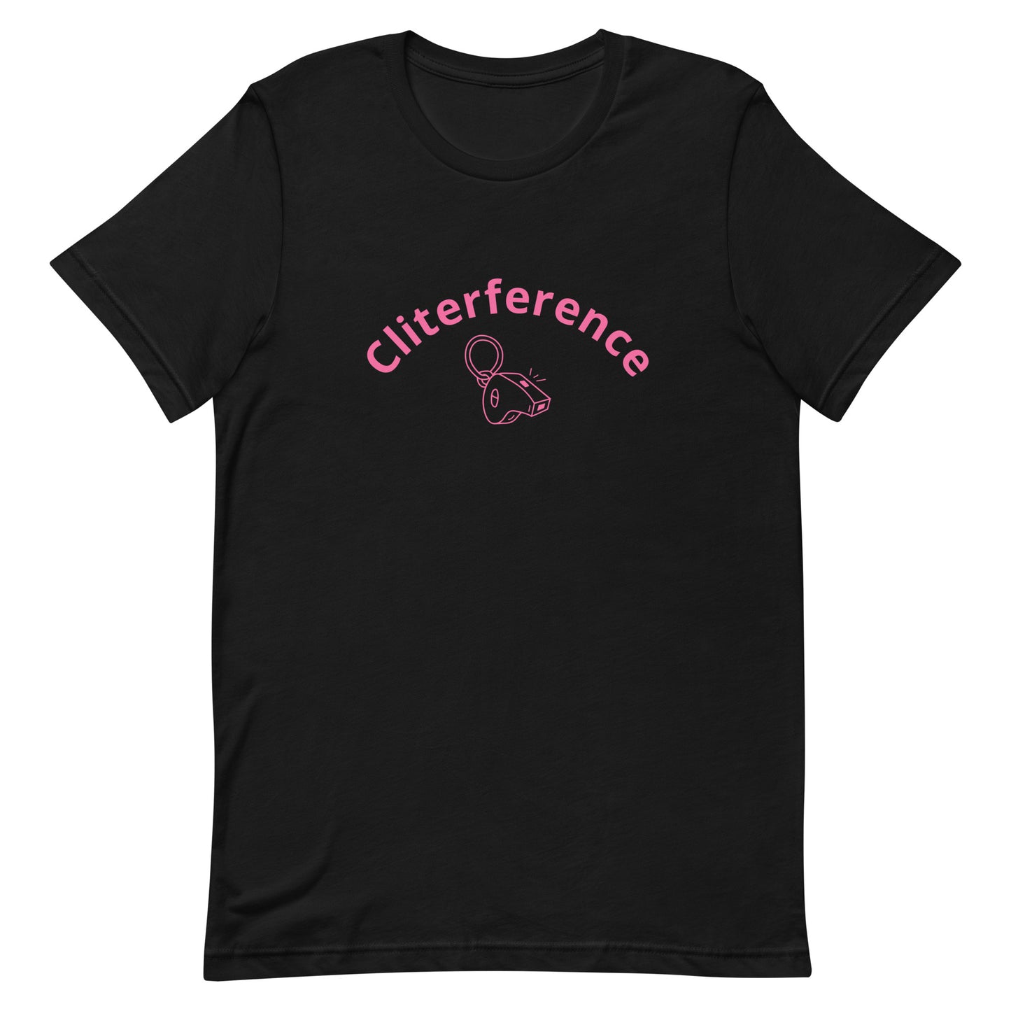 Lesbian Pride T-Shirt - Cliterference Black Lesbian lesbian-pride-t-shirt-cliterference-black-front