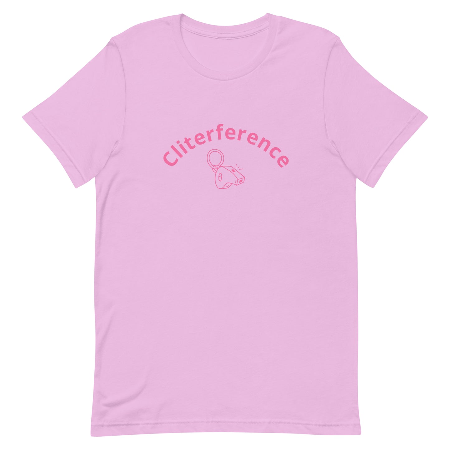 Lesbian Pride T-Shirt - Cliterference Lilac Lesbian lesbian-pride-t-shirt-cliterference-lilac-front